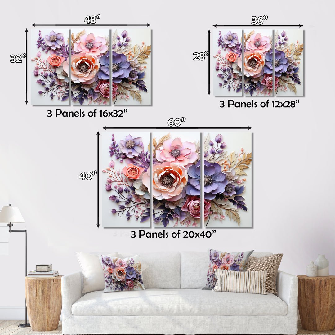 Delicate Florals Paint - Multi-Panel Canvas Prints