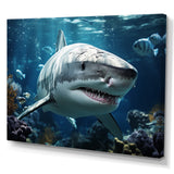 Teal Grey Shark Marine Symphony - Teal Shark Wall Art