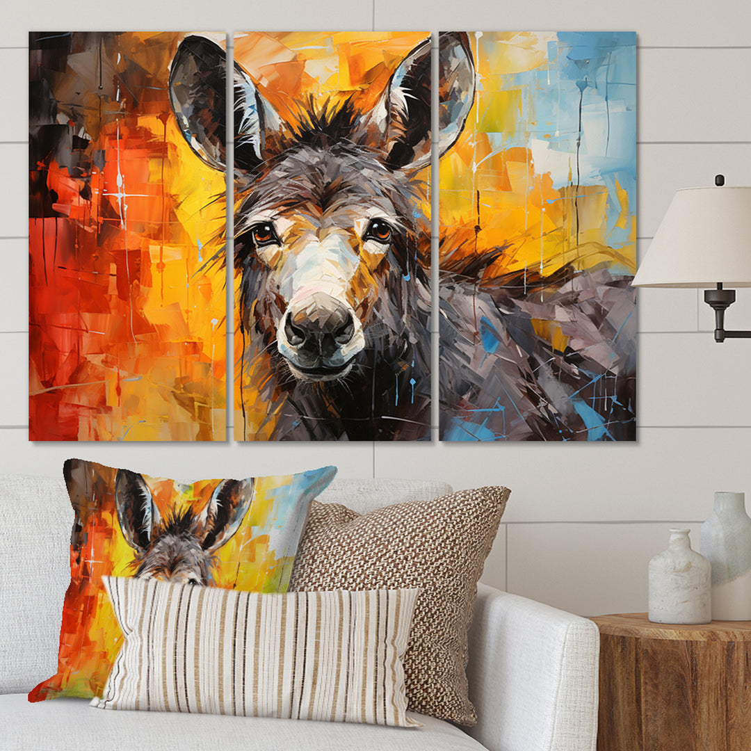 Grey Donkey Gentle Companion Collage - Multi-Panels
