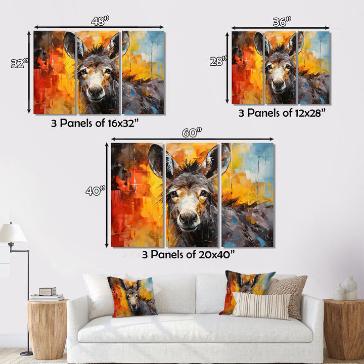 Grey Donkey Gentle Companion Collage - Multi-Panel Canvas Prints
