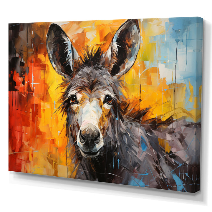 Grey Donkey Gentle Companion Collage - Donkey Living Room Wall Art