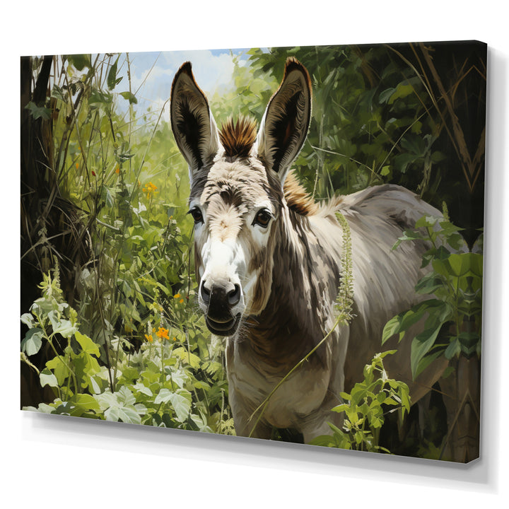 Grey Donkey Gentle Companion Pastoral - Donkey Bedroom Wall Art