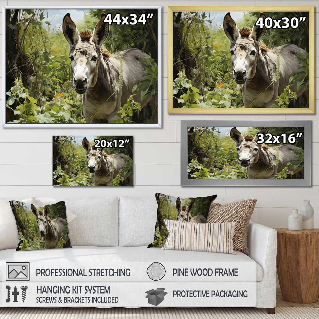 Grey Donkey Gentle Companion Pastoral - Donkey Bedroom Wall Art