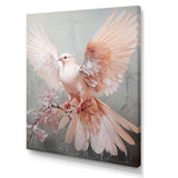 Pink Dove Winged Messenger - Dove Bedroom Wall Art