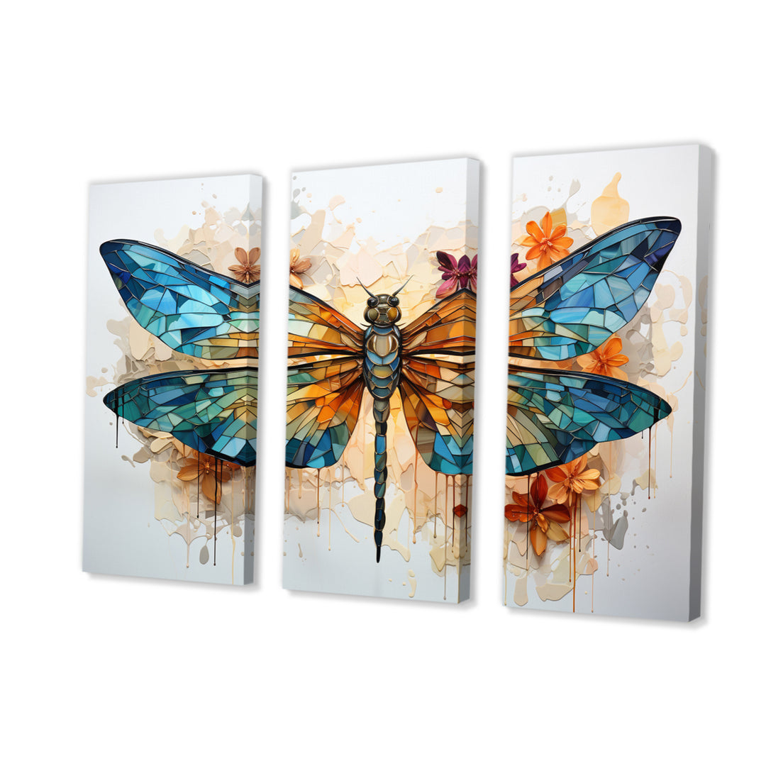 Teal Dragonfly Ethereal Flight Geometric I - Multi-Panels