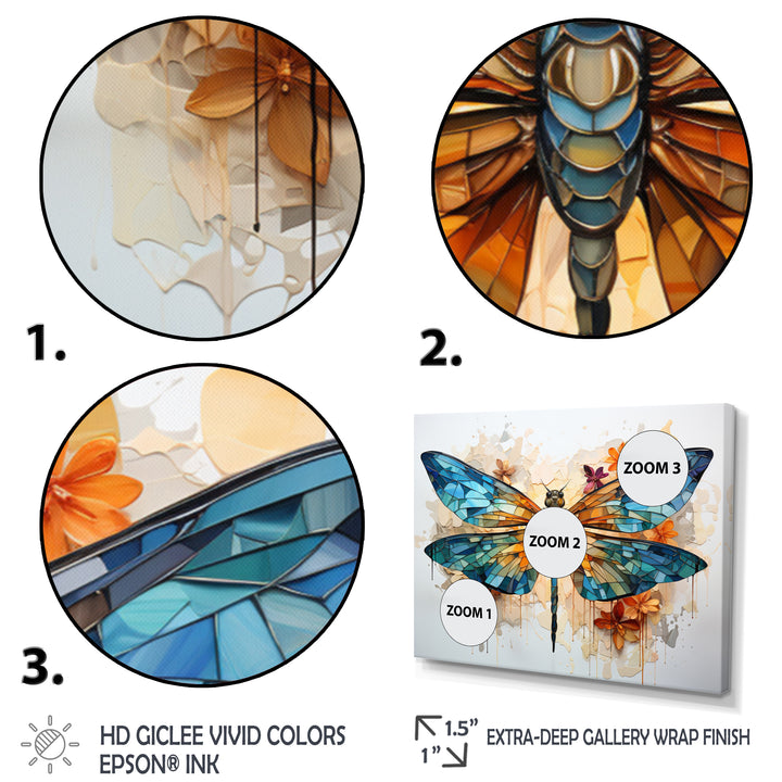 Teal Dragonfly Ethereal Flight Geometric I - Multi-Panels