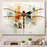 Teak Dragonfly Ethereal Flight Geometric - Animals Canvas Wall Art