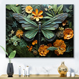 Green Dragonfly Insects Flight Pastoral - Green Dragonfly Wall Art