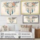 Teal Dreamcatcher Vintage Whispers - Spiritual Canvas Wall Art