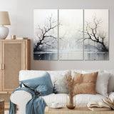 Minimalism Monochrome Serenity River - Canvas Multipanels Set of 3