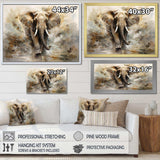 Minimalism Elephant Grace II - Animals Canvas Wall Art