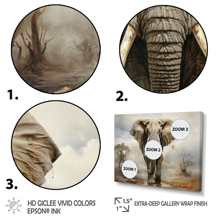 Elephant Graceful Elephant - Elephant Canvas Wall Art