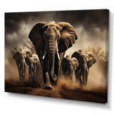 Elephant Harmony In Monochrome III - Animals Canvas Wall Art