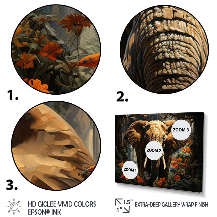 Elephant Jungle Royalty - Elephant Canvas Wall Art