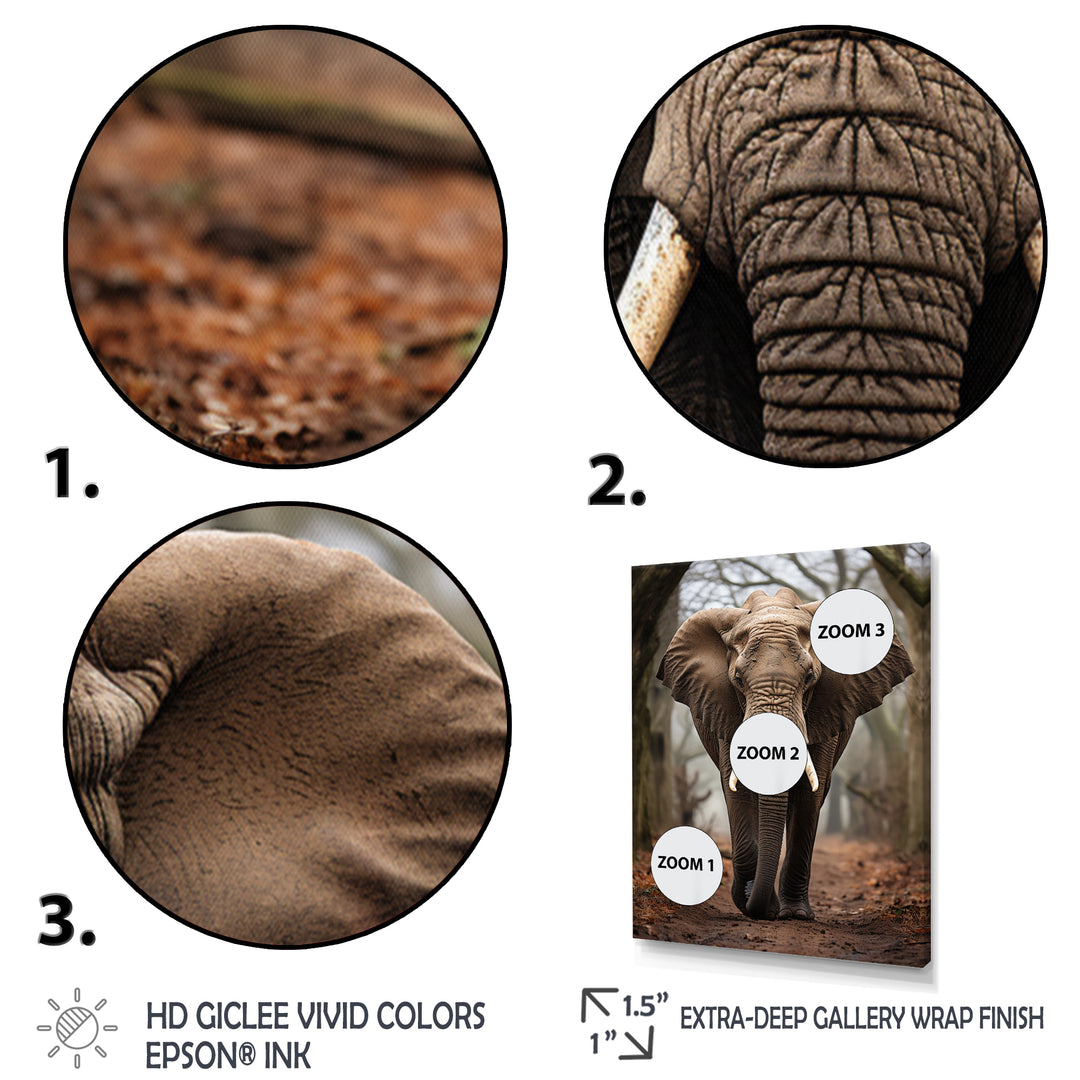 Elephant Portrait Vibrant - Gray Elephant Wall Art
