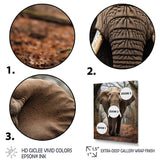 Elephant Portrait Vibrant - Gray Elephant Wall Art