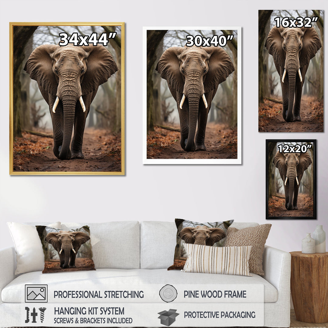 Elephant Portrait Vibrant - Gray Elephant Wall Art
