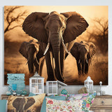 Elephant Shadows Of Serenity I - Animals Canvas Wall Art