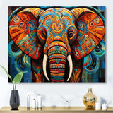 Elephant Tribal Majesty - Animals Canvas Wall Art