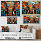 Elephant Tribal Majesty - Animals Canvas Wall Art