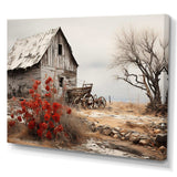 Red Farmhouse Rustic Elegance I - Landscapes Canvas Wall Art