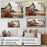 Red Farmhouse Rustic Elegance I - Landscapes Canvas Wall Art