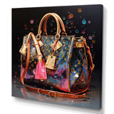 Fashion Bag Glamour Pointillism II - Fashion Canvas Wall Art