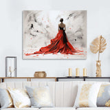 Fashion Red Dress Elegance Unveiled I - Fashion Canvas Wall Art