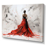 Fashion Red Dress Elegance Unveiled I - Fashion Canvas Wall Art