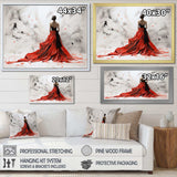 Fashion Red Dress Elegance Unveiled I - Fashion Canvas Wall Art