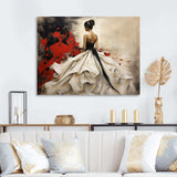 Fashion Red Dress Elegance Unveiled V - Fashion Canvas Wall Art