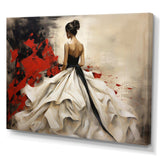 Fashion Red Dress Elegance Unveiled V - Fashion Canvas Wall Art