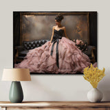 Fashion Pink Dress Elegance Unveiled II - Fashion Canvas Wall Art