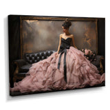 Fashion Pink Dress Elegance Unveiled II - Fashion Canvas Wall Art