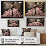 Fashion Pink Dress Elegance Unveiled II - Fashion Canvas Wall Art