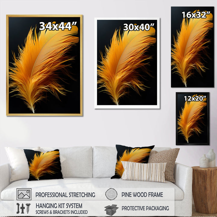 Orange Feather Elegance - Feathers Wall Decor