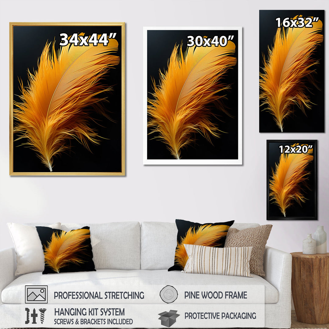 Orange Feather Elegance - Feathers Wall Decor