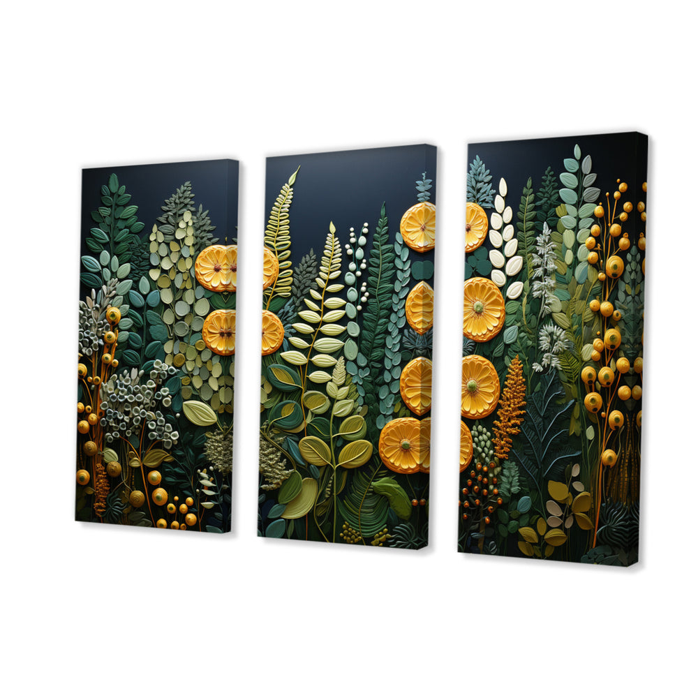 Yellow Ferns Plant Forest Tapestry - Multi-Panels