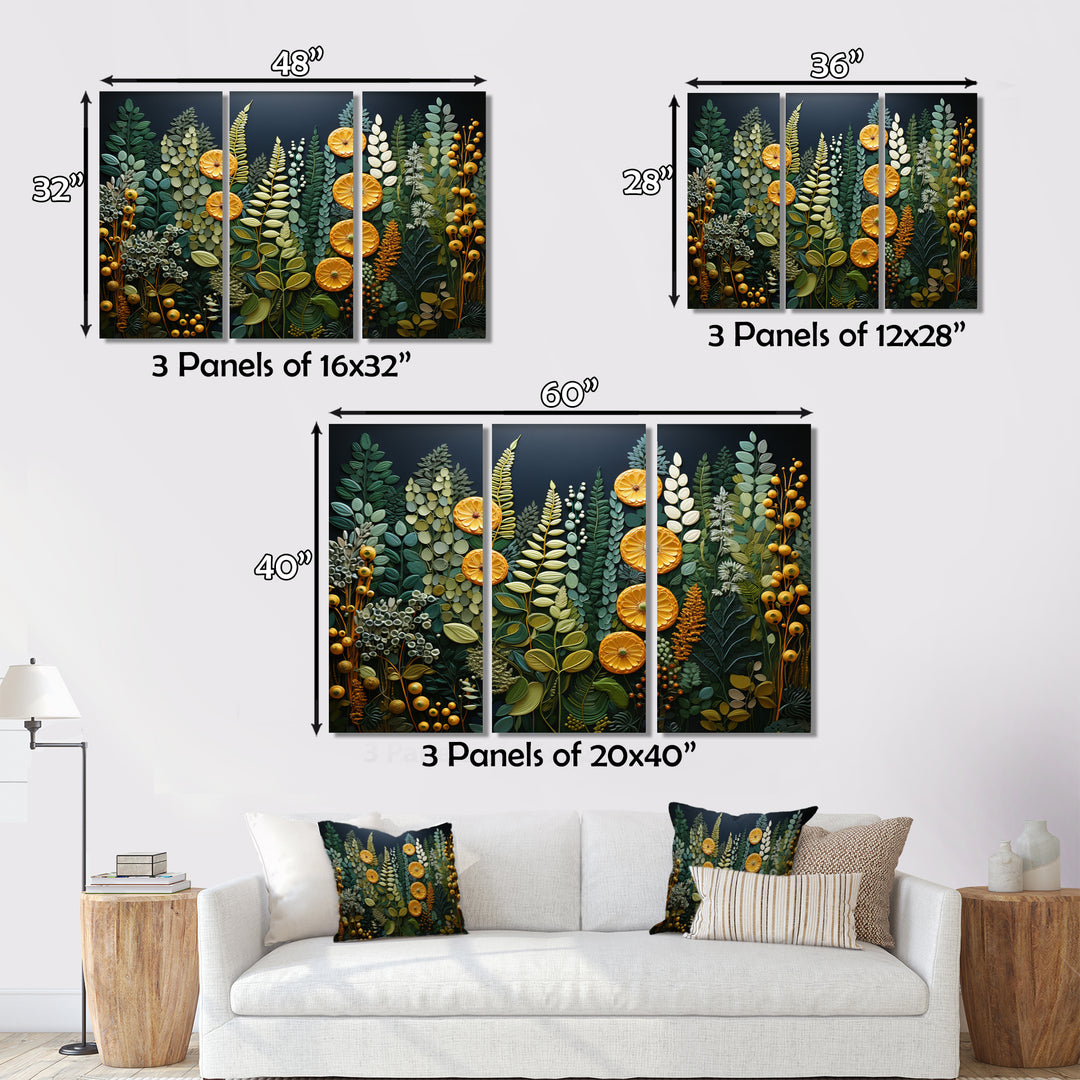 Yellow Ferns Plant Forest Tapestry - Multi-Panels