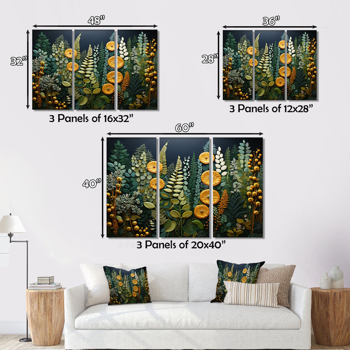 Yellow Ferns Plant Forest Tapestry - Multi-Panels