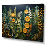 Yellow Ferns Plant Forest Tapestry - Floral Canvas Wall Art