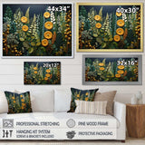 Yellow Ferns Plant Forest Tapestry - Floral Canvas Wall Art