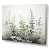 Ferns Silver Whispers I - Floral Canvas Wall Art