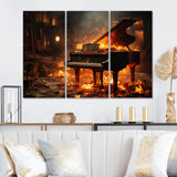 Orange Black Fire Piano Tools Music - Multi-Panels