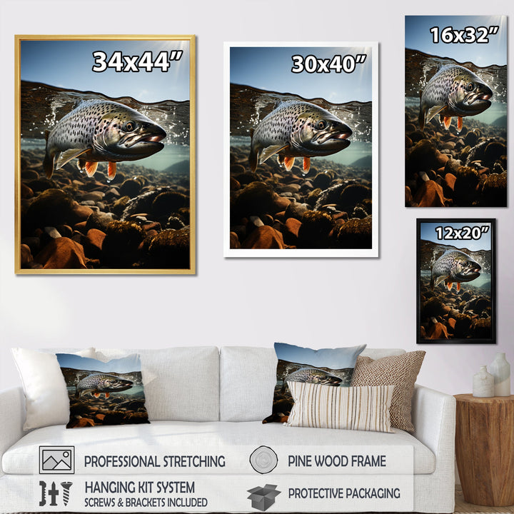 Fishing Vibrant Photo - Gray Fish Wall Art