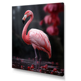 Pink And Grey Flamingo Fading Glow - Flamingo Living Room Wall Art