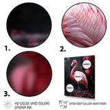 Pink And Grey Flamingo Fading Glow - Flamingo Living Room Wall Art