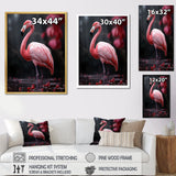 Pink And Grey Flamingo Fading Glow - Flamingo Living Room Wall Art
