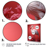 Monochrome Flamingo Fading Glow - Flamingo Bedroom Wall Art