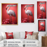Monochrome Flamingo Fading Glow - Flamingo Bedroom Wall Art
